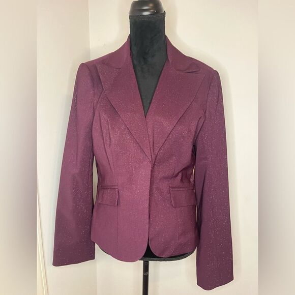 NWT PARALLEL PURPLE GLITTER BUSINESS OFFICE BLAZER. *Brand new* - Picture 5 of 10